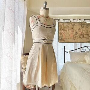 y2k cream preppy‎ mini a line dress